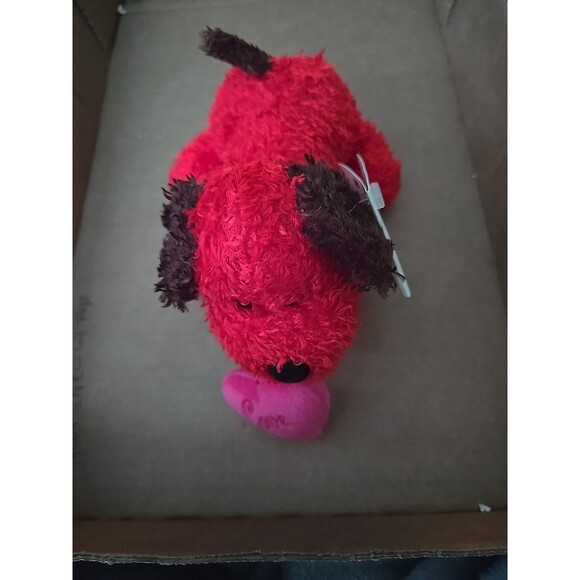 Unlabeled 7 5" Red Valentines Day Dog With Love Is  Heart Hanging In Dogs Mouth - Picture 3 of 3